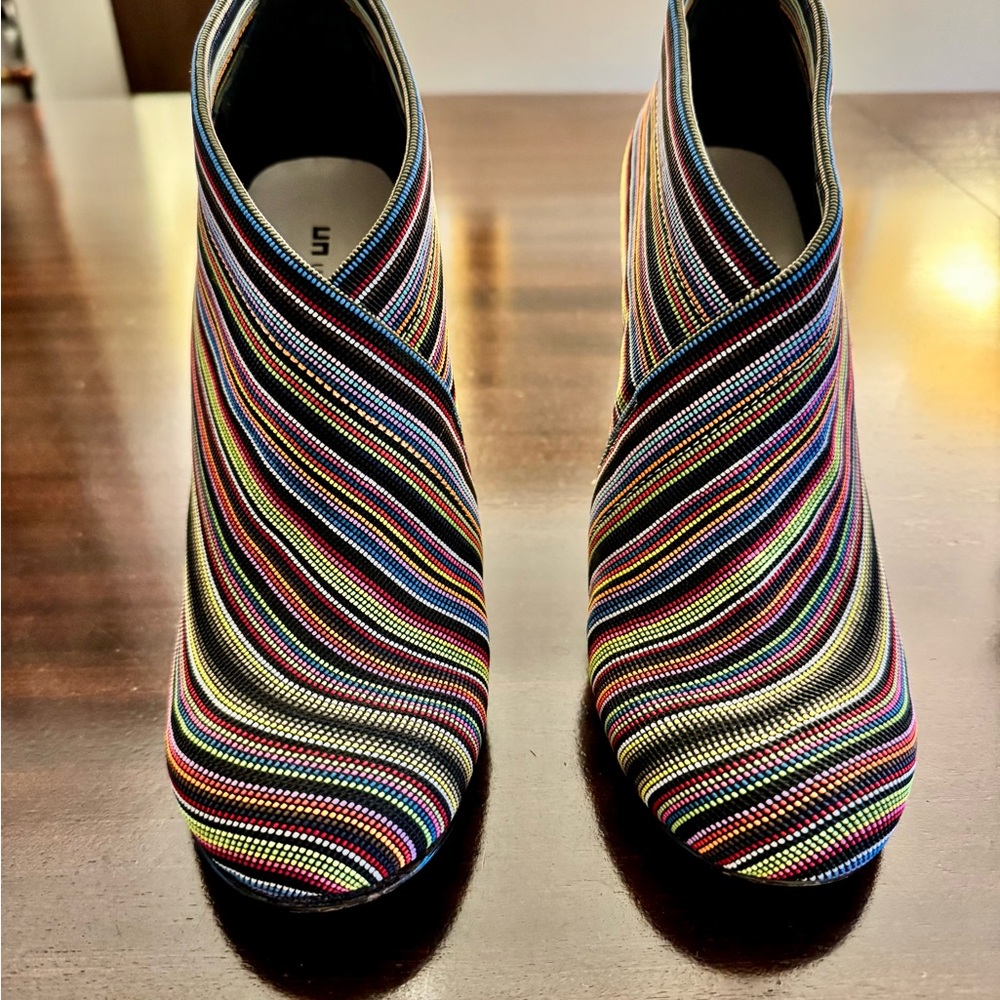 United Nude Multicolor Striped Ankle Boots